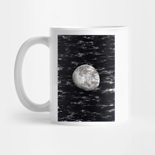 Partial Moon By Night Black & White. For Moon Lovers. Mug